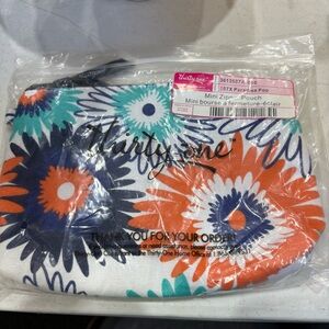 NEW Thirty-One Mini Zipper Pouch - Paradise Pop Floral Print - Retired Style